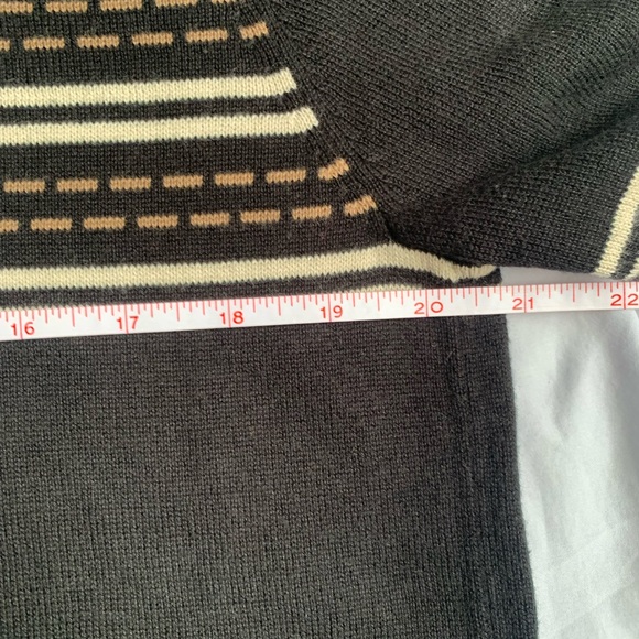 CHRISTOPHER BANKS | Short sleeve black & tan cardigan sweater, large - Picture 3 of 6